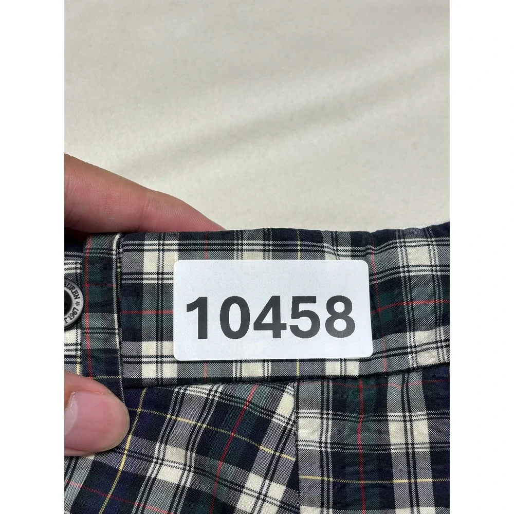 Vtg Polo Ralph Lauren Plaid Shorts Mens 36X11 Green Navy Blue Tartan Cotton Golf